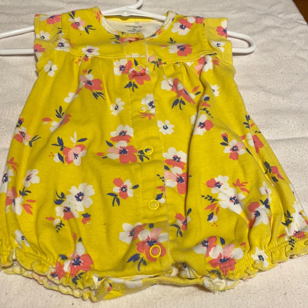 Yellow and floral romper